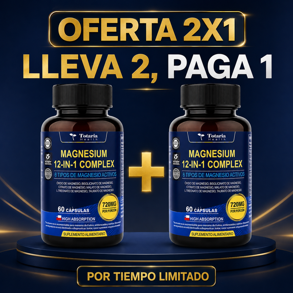 Magnesio Complex 12 en 1 – Totaria Health (60 Cápsulas)