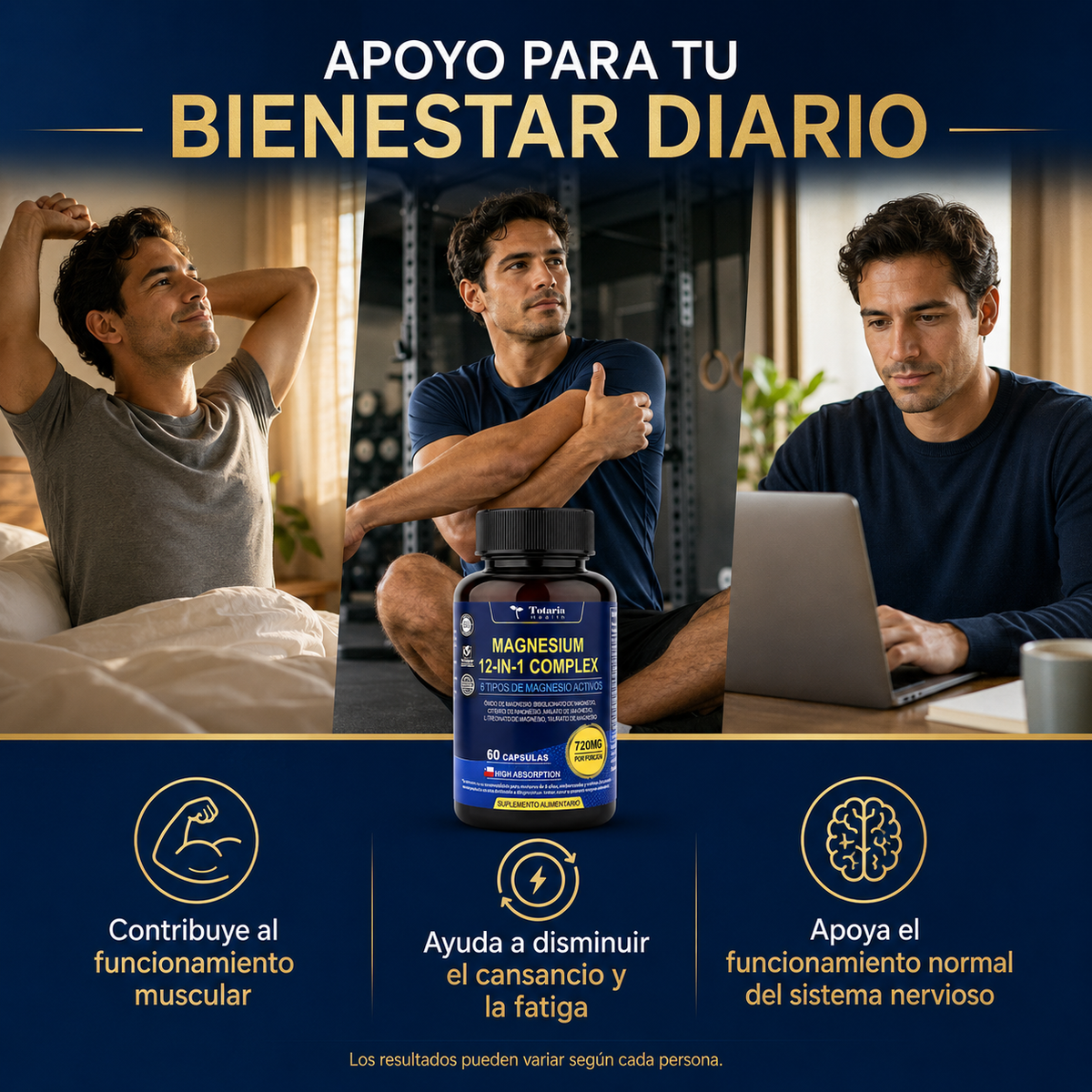Magnesio Complex 12 en 1 – Totaria Health (60 Cápsulas)