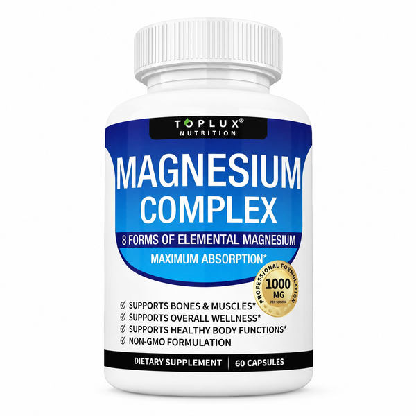 Magnesio Complex 8 en 1 – Magnesio de Espectro Completo 1000mg (60 Cápsulas)